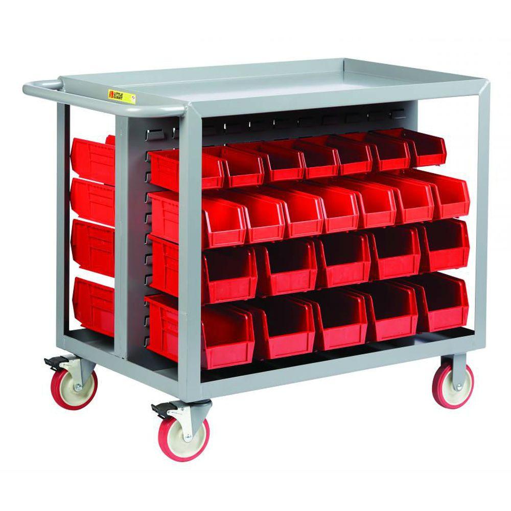 Luxor MBS-DR-8L Double Row Mobile Bin Storage Unit with 8 Large Bins