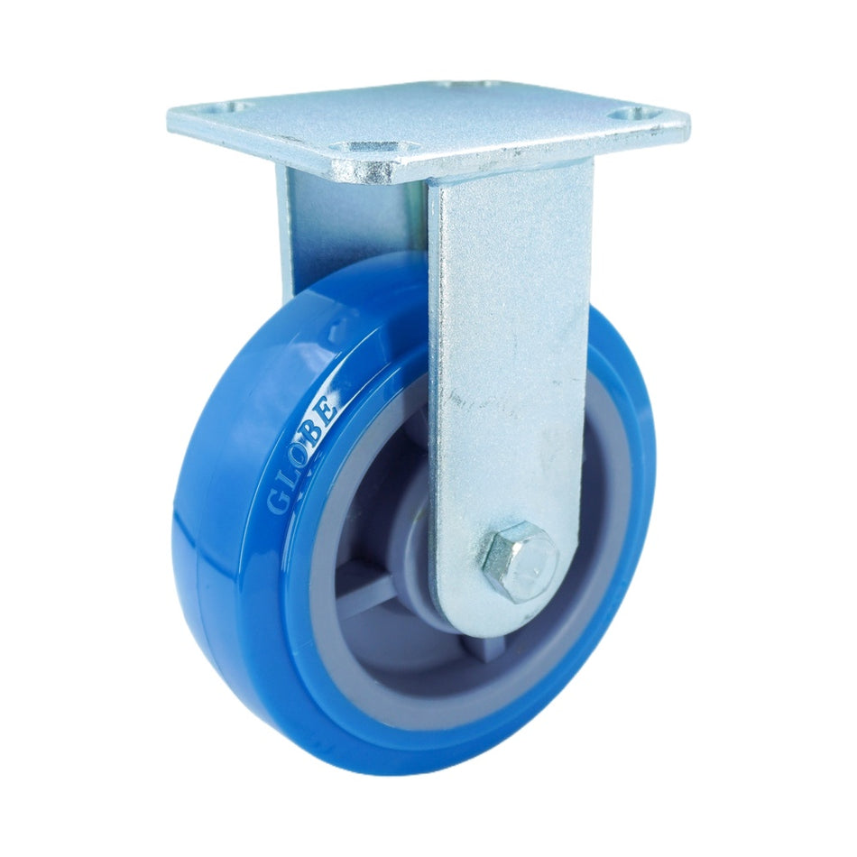 6in x 2in PU Top Plate Rigid Caster - 904 lbs