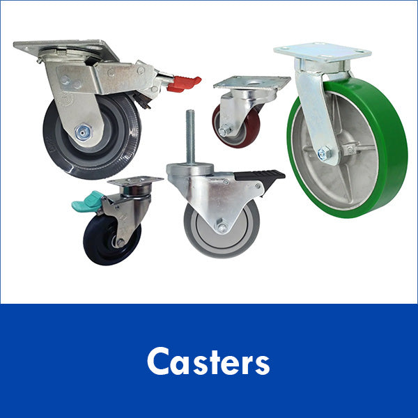 (Casters Image) Save time and physical exertion by putting quality, high-capacity casters on your carts, platform trucks, heavy equipment, tables, shelves, benches, and anything else that would be better on wheels. Make a dynamic, functional workplace