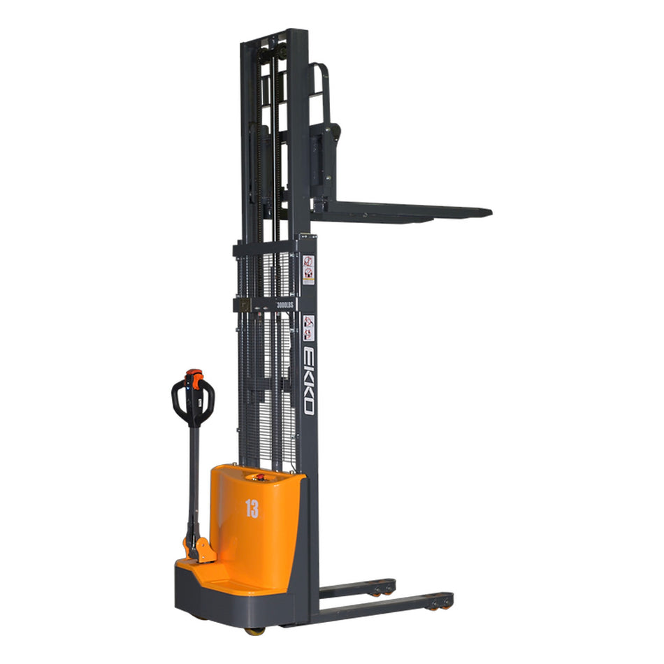 EKKO EB13CD Full Powered Fork Over Stacker - 118" Height - 2,800 lbs Capacity