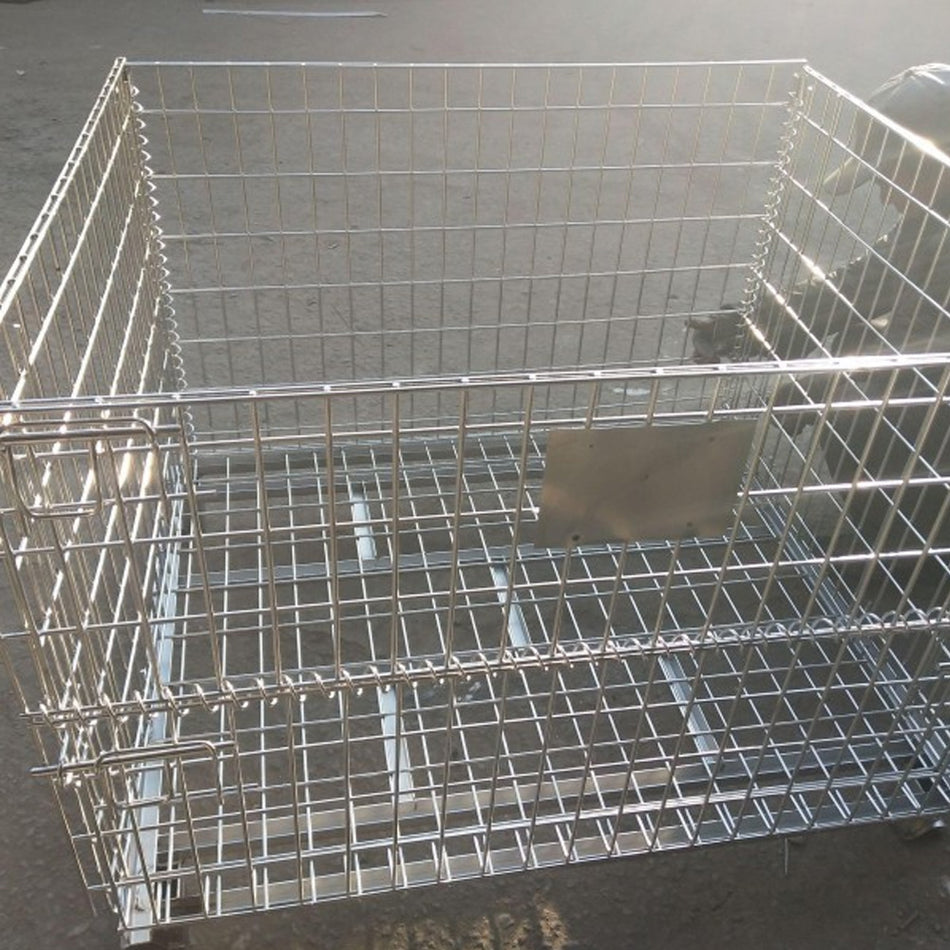 Heavy-Duty Collapsible Wire Bulk Containers with Drop Gate