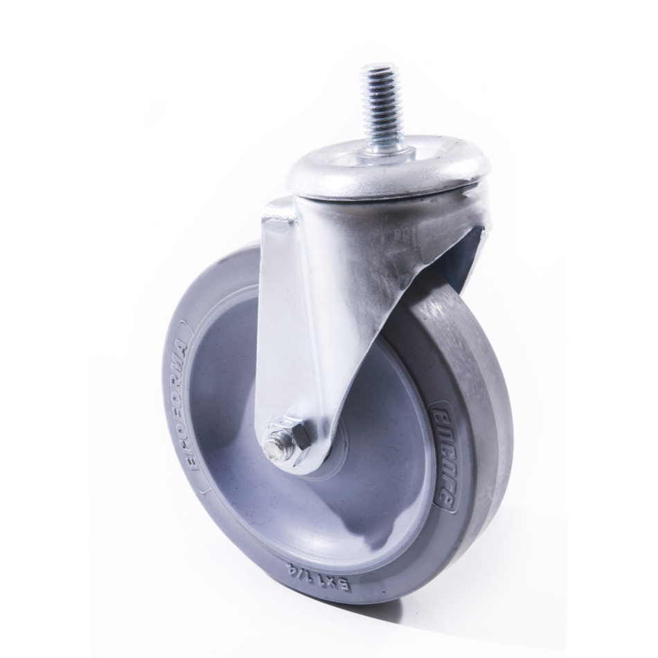5" Swivel Pin Caster - Gray Non-Marking Rubber Wheel