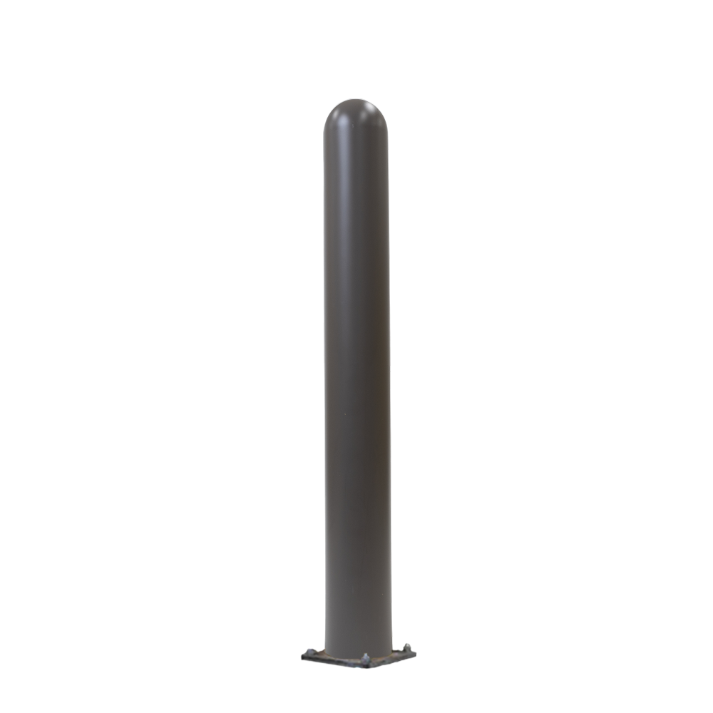 Gray Steel Bollard and Cover