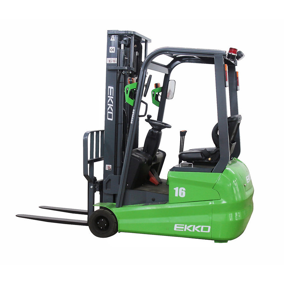 EKKO EK16A-216Li 3-Wheel Lithium Forklift - 3,500 lb Capacity, 216in Lift Height