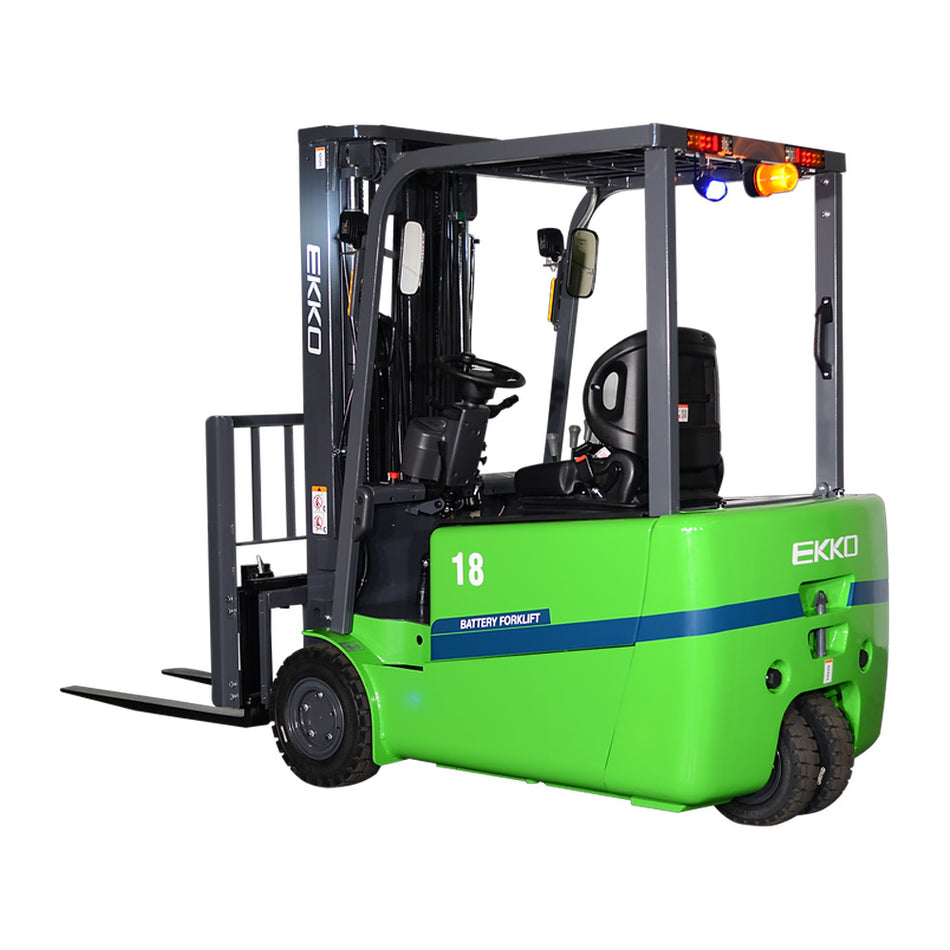 EKKO EK18AT-185Li 3-Wheel Lithium Forklift 4000 lbs Capacity, 185in Lift Height