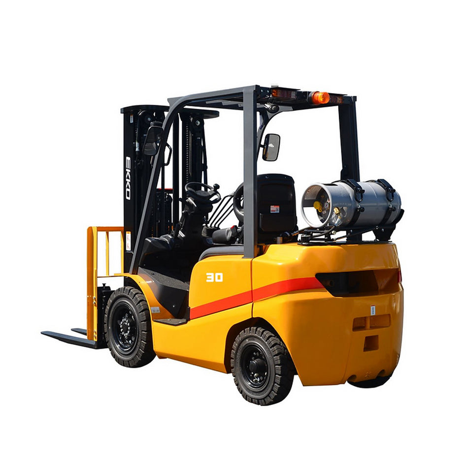 EKKO EK30TLP 6000 lb LPG Forklift with Solid Pneumatic Tires - 185in Lift Height