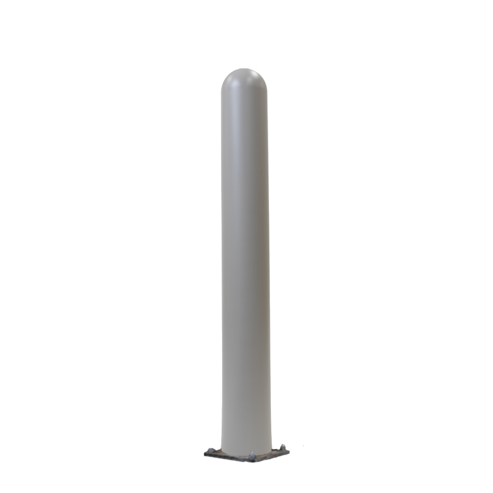 Light Gray Steel Bollard and Cover
