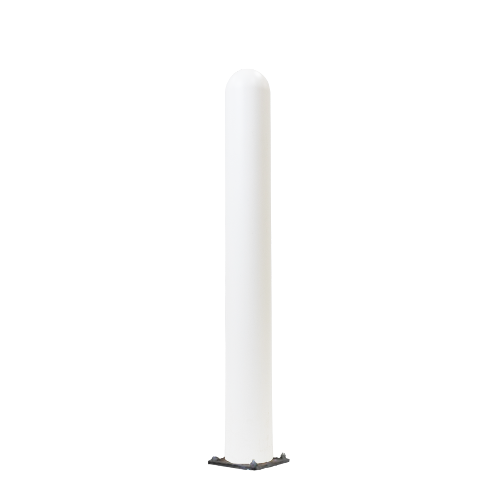 White Steel Bollard and Cover