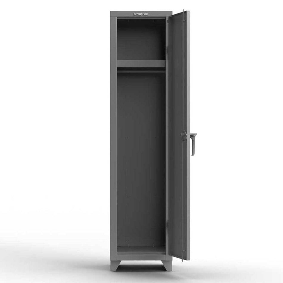 Extra Heavy Duty 14 GA Singler-Tier Locker with Shelf and Hanger Rod, 1 Compartment - 18 in. W x 18 in. D x 75 in. H - Strong Hold