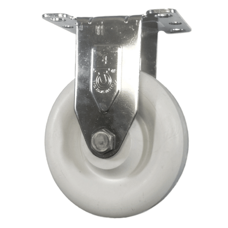 4" x 1-1/4" Polyolefin Wheel Rigid Caster Stainless Steel - 350 lbs Capacity - Durable Superior Casters