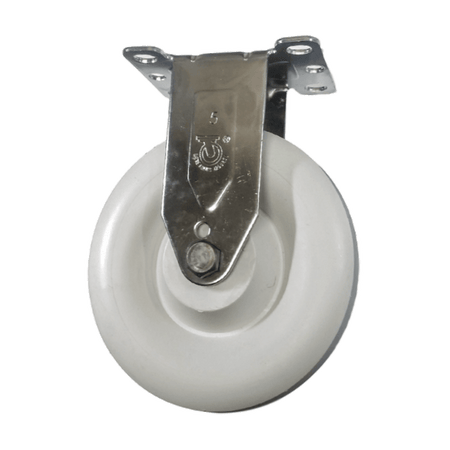 5" x 1-1/4" Polyolefin Wheel Rigid Caster Stainless Steel - 350 lbs. Capacity - Durable Superior Casters