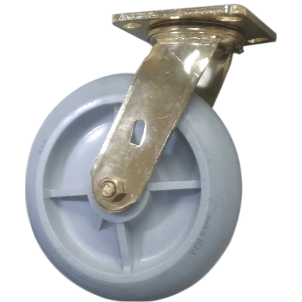 8" x 2" Thermo-Pro Wheel Brass Plated Swivel Caster - 550 lbs. capacity - Durable Superior Casters
