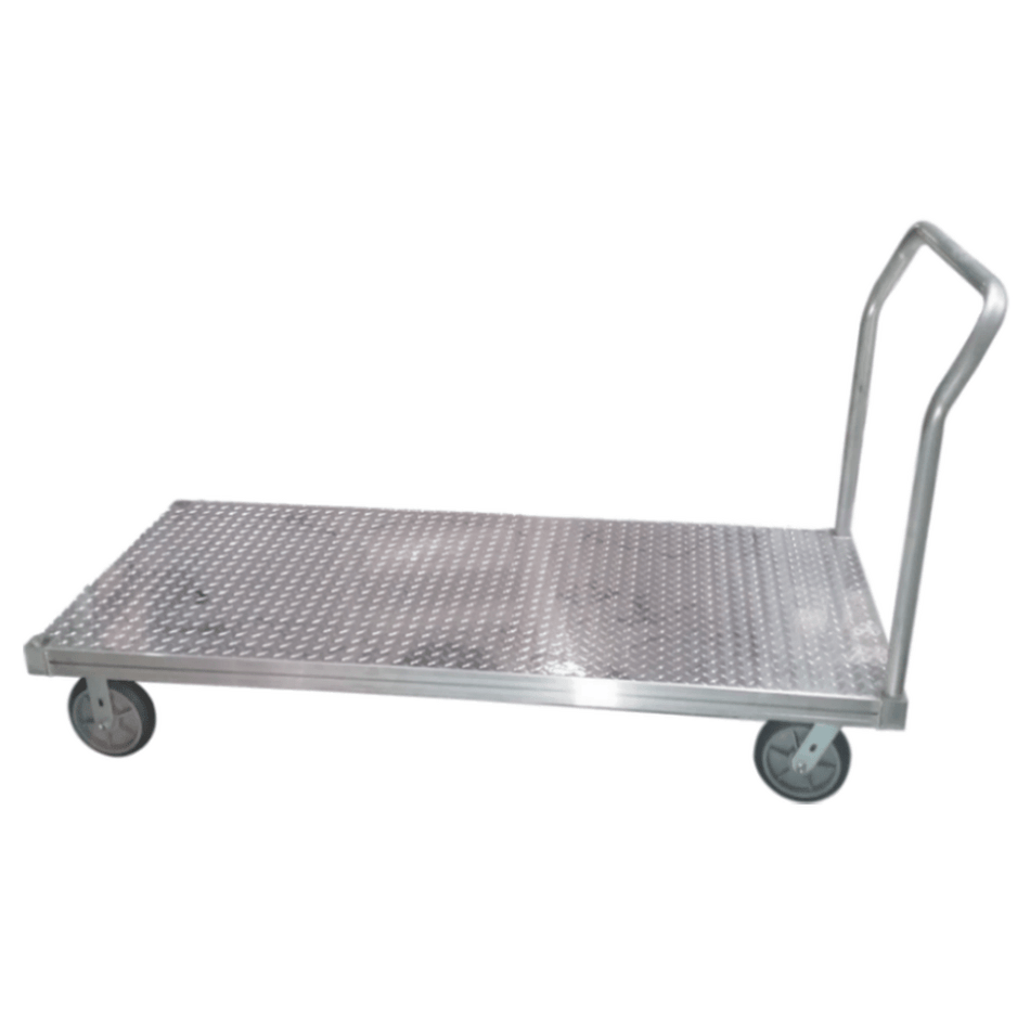 B&P Aluminum Platform Truck 30"W x 72"L - 2,000lb Cap. - Diamond Plate - B&P Manufacturing