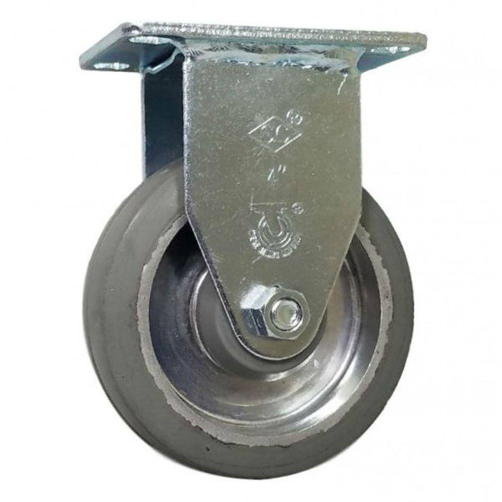 5" x 1-1/4" Mold-On Rubber Aluminum Wheel Rigid Caster - 325 lbs. capacity - Durable Superior Casters
