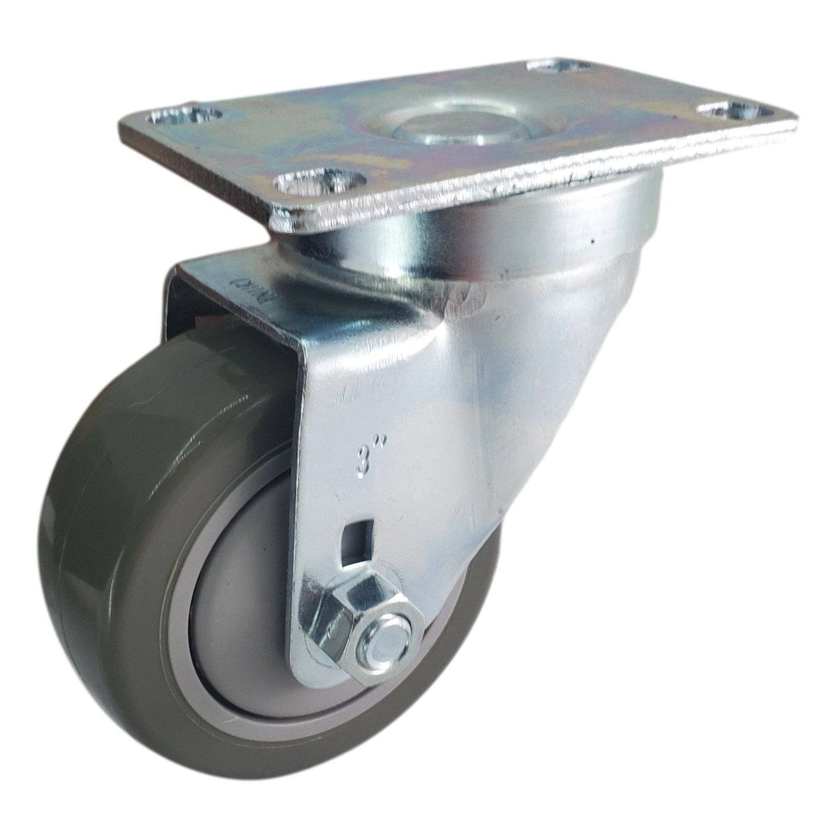 3" x 1-1/4" Poly Pro Wheel (Gray) Swivel Caster- 300 Lbs. Capacity - Durable Superior Casters