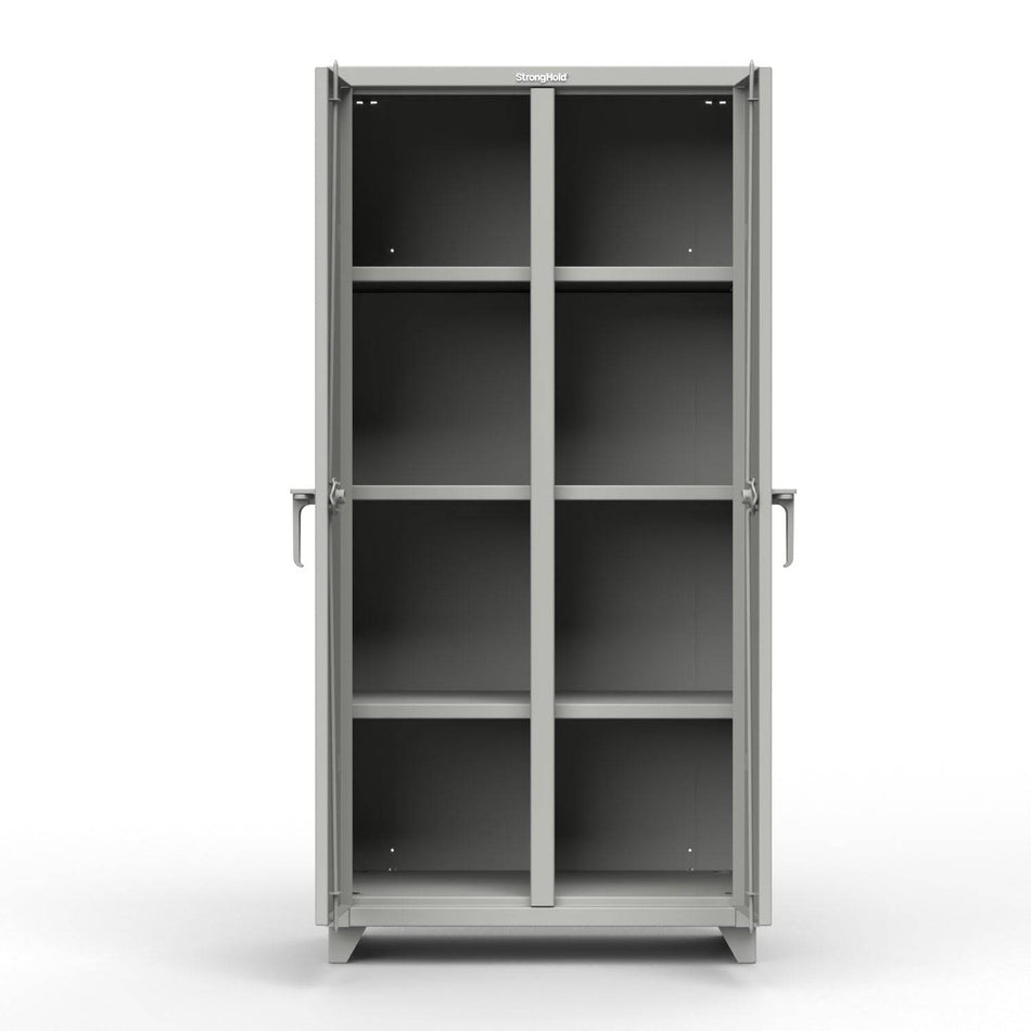 Extra Heavy Duty 14 GA Double Shift Cabinet with 6 Shelves - 36 In. W x 24 In. D x 75 In. H - Strong Hold