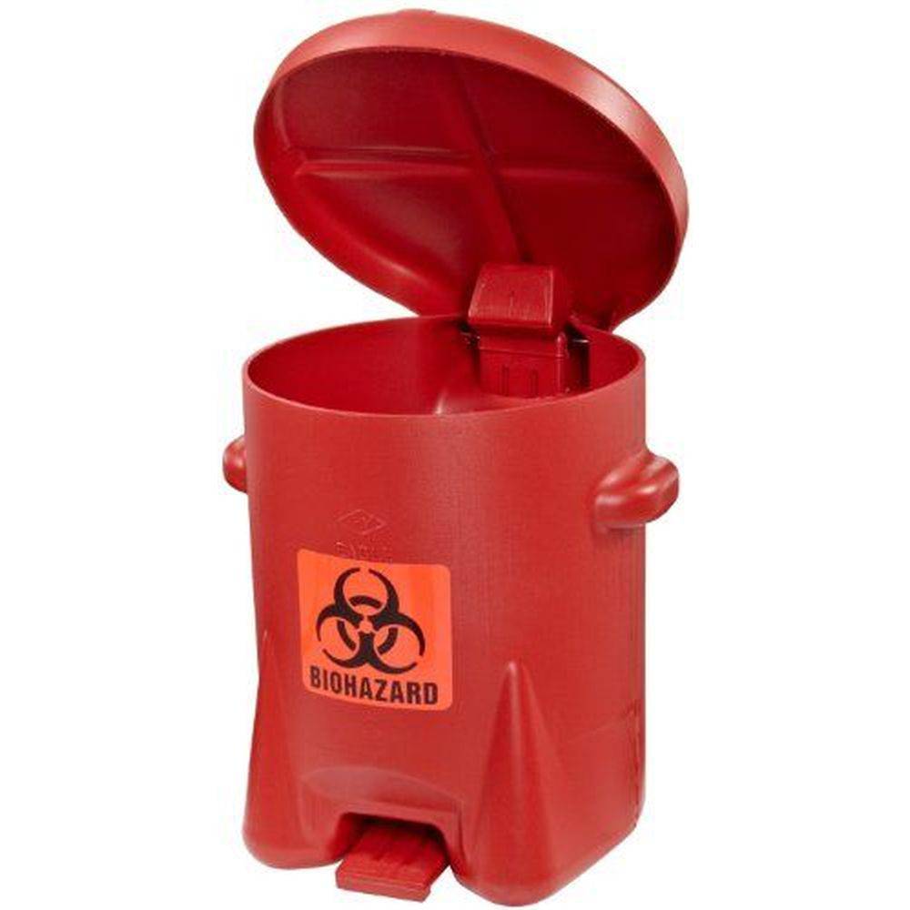 BioHazardous Waste Can 6 Gal. Red Poly Source 4 Industries