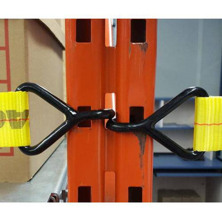 Pallet Rack Safety Straps - Standard/J-Hook Attachments - Adrian's Safety Solutions