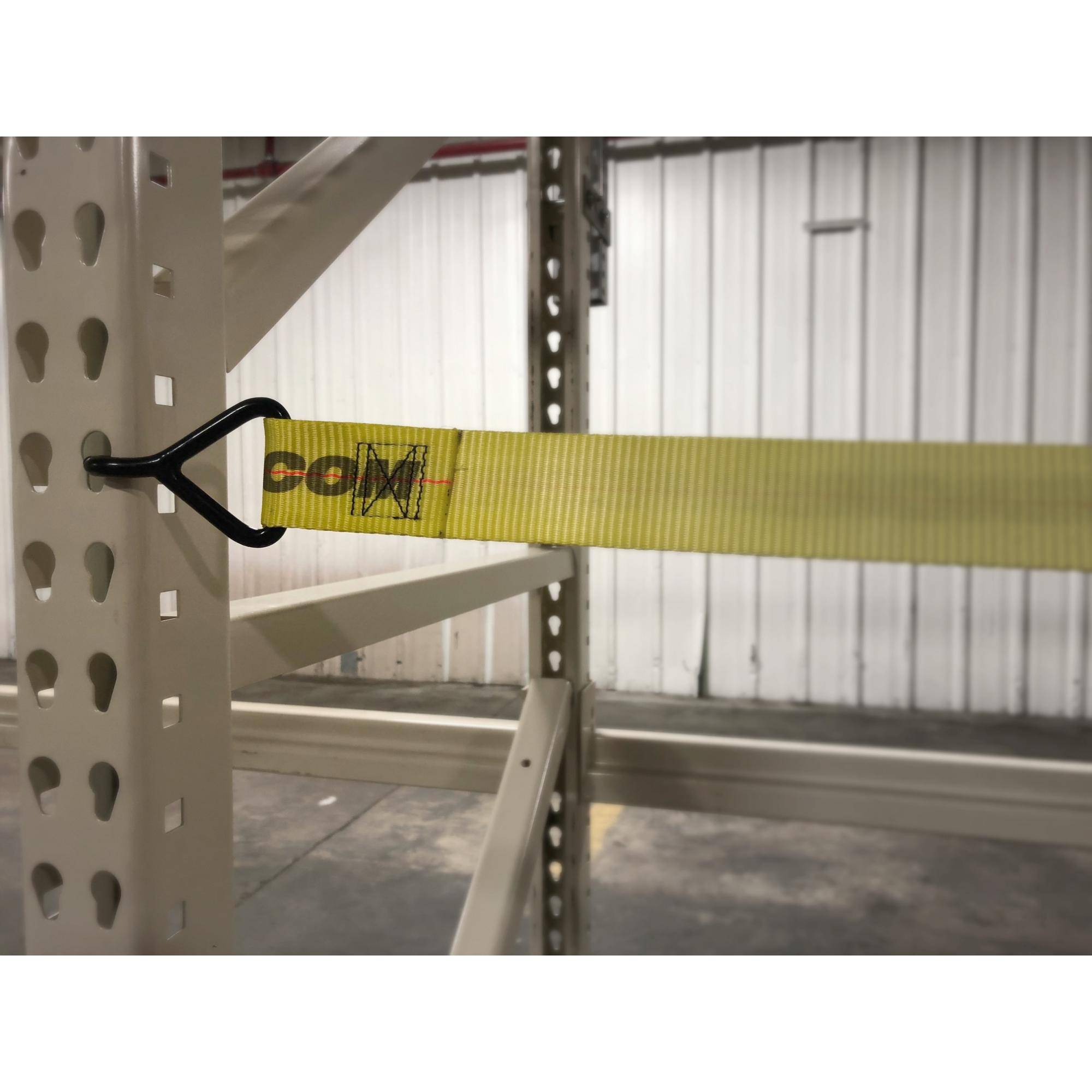 Pallet Rack Safety Straps - Standard/J-Hook Attachments - Adrian's Safety Solutions