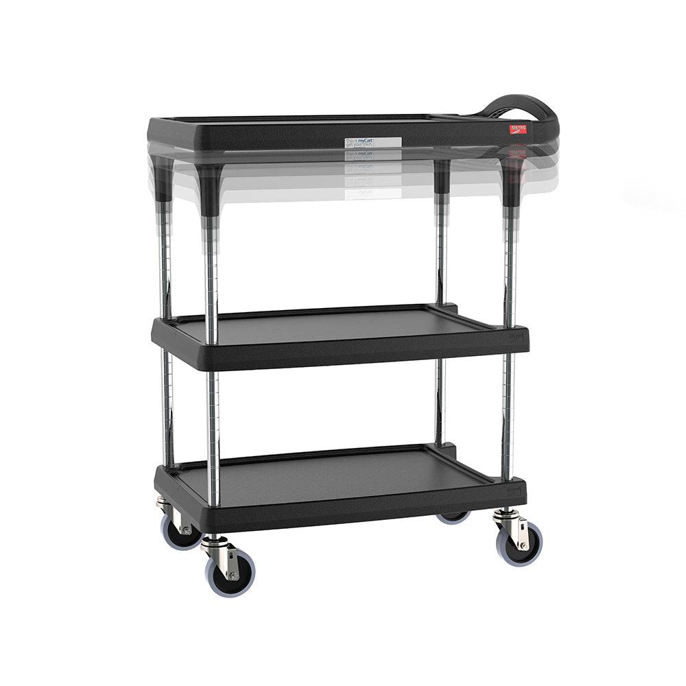 Metro - myCart Plus Series 2- and 3-Shelf Height-Adjustable Utility Cart - Metro