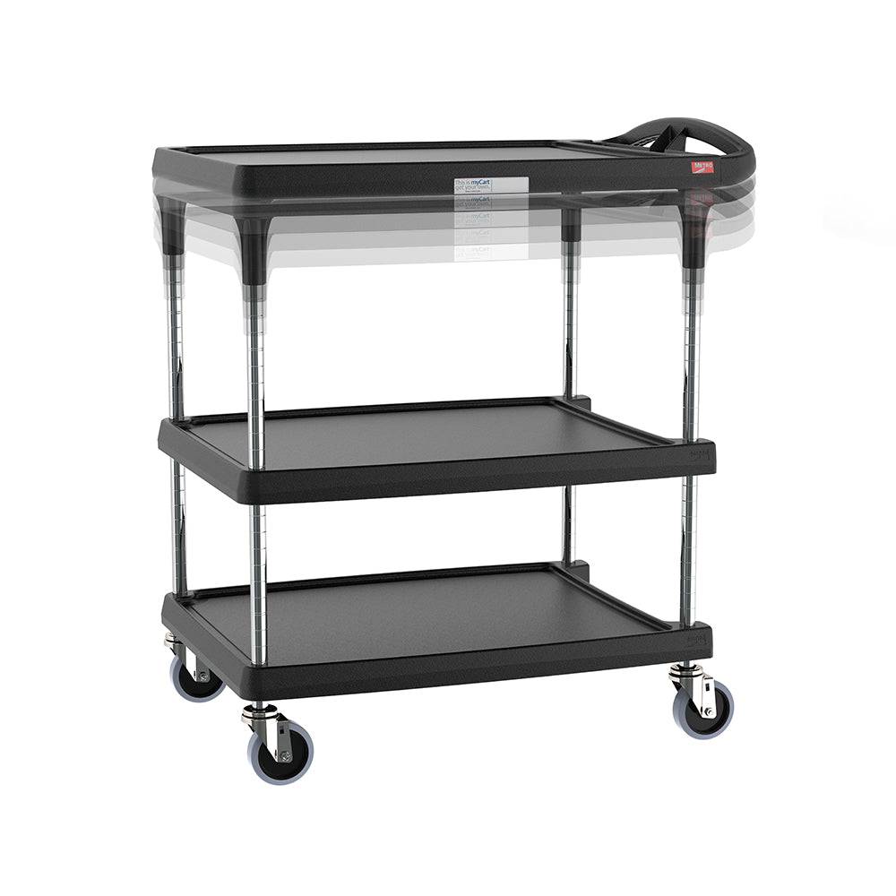 Metro - myCart Plus Series 2- and 3-Shelf Height-Adjustable Utility Cart - Metro