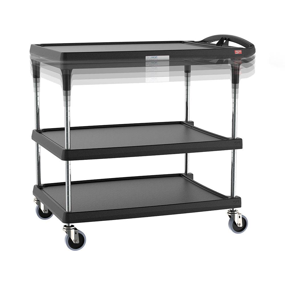 Metro - myCart Plus Series 2- and 3-Shelf Height-Adjustable Utility Cart - Metro