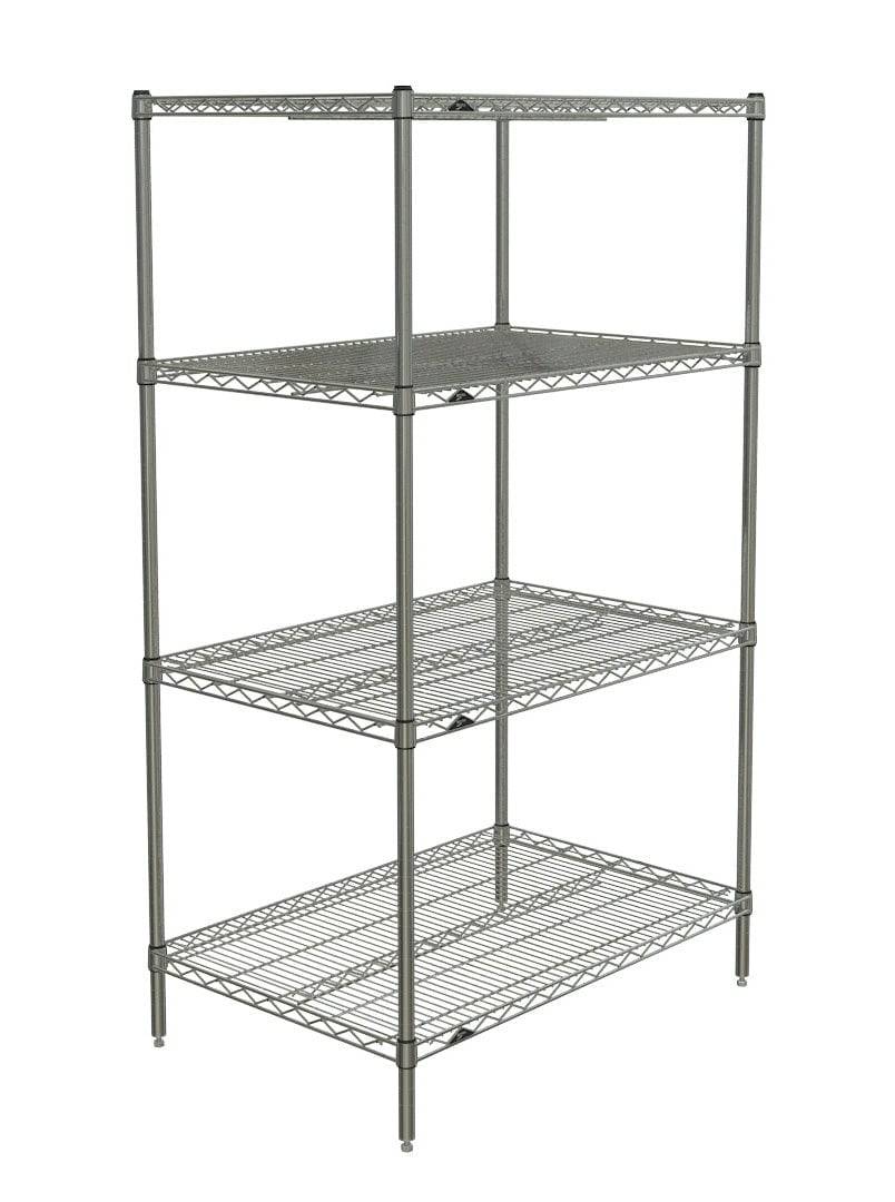 Metro - Super Erecta 4-Shelf Industrial Wire Shelving Starter Unit (Brite) - Metro