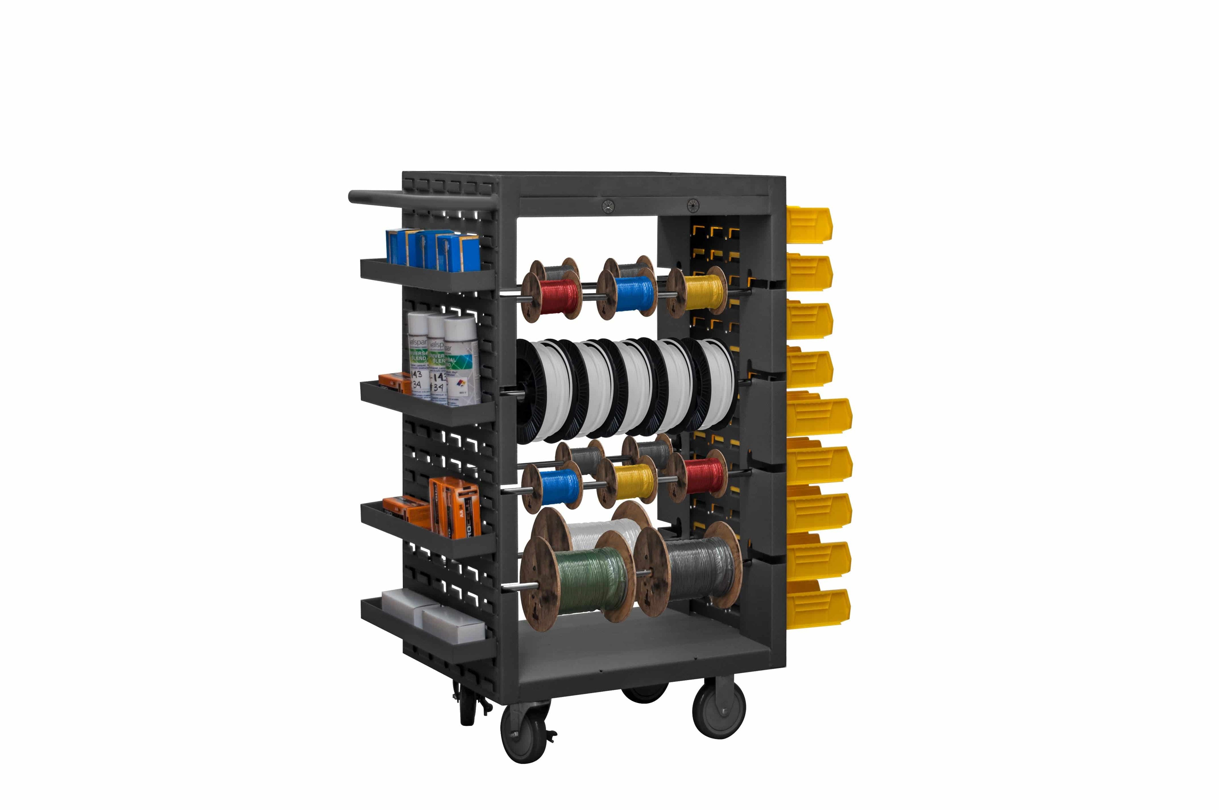 Mobile Wire Spool Cart, 8 Wire Rods - Durham