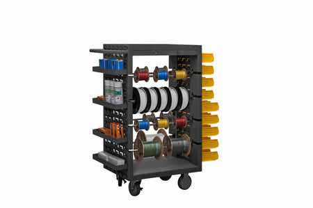 Mobile Wire Spool Cart, 8 Wire Rods - Durham
