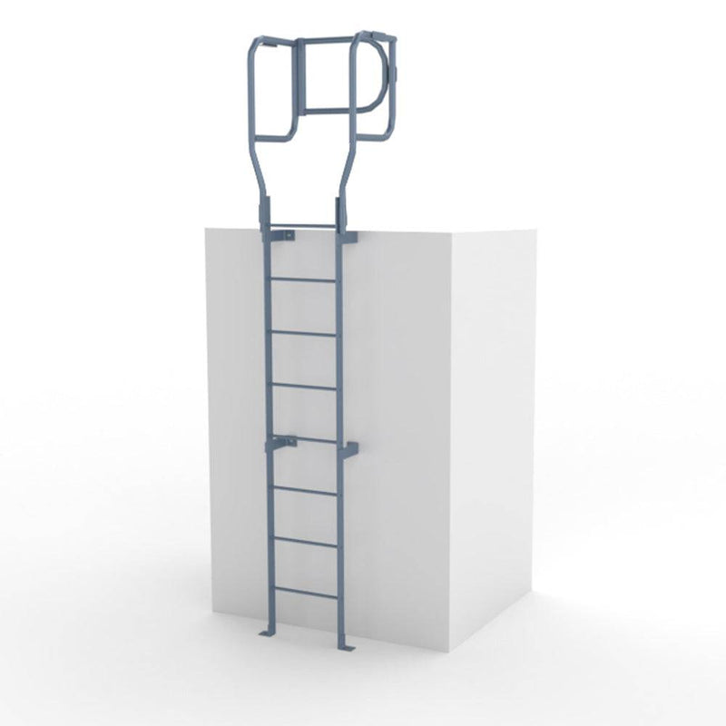 Steel Access Ladders with Boarding Rail and Safety Cage - Wildeck