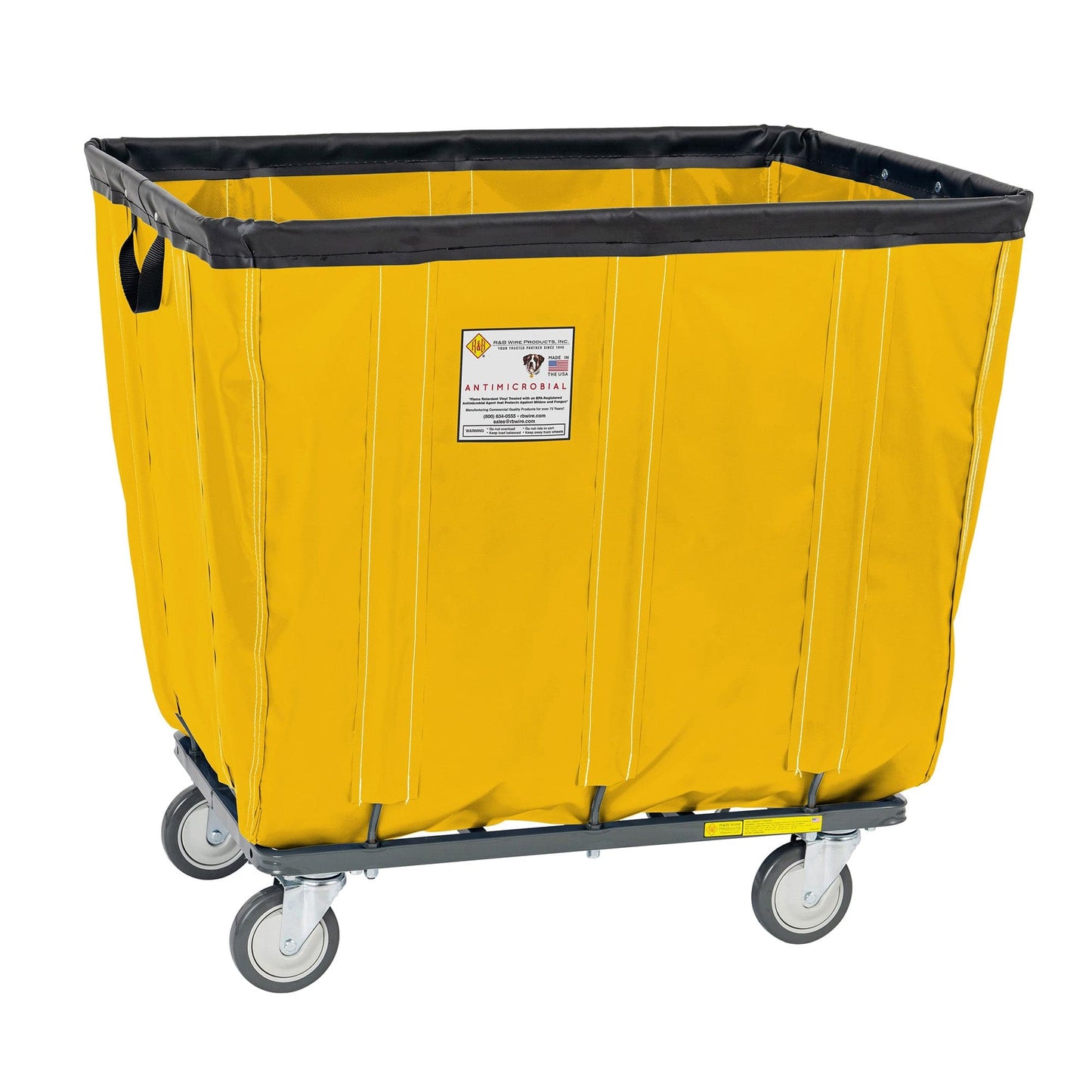 Vinyl Basket Truck with Antimicrobial Liner - 6 Bushel - Knocked Down - R&B Wire