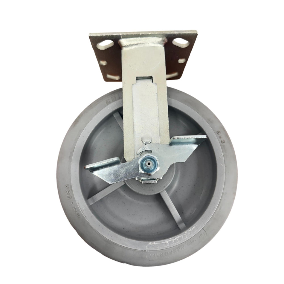 8" x 2" Colson Performa Wheel Rigid Caster With Brake - 600 lbs. Cap