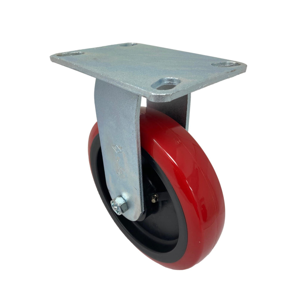 8" x 2" Poly-Pro Medium/Heavy Duty Rigid Caster with Polyurethane Wheel
