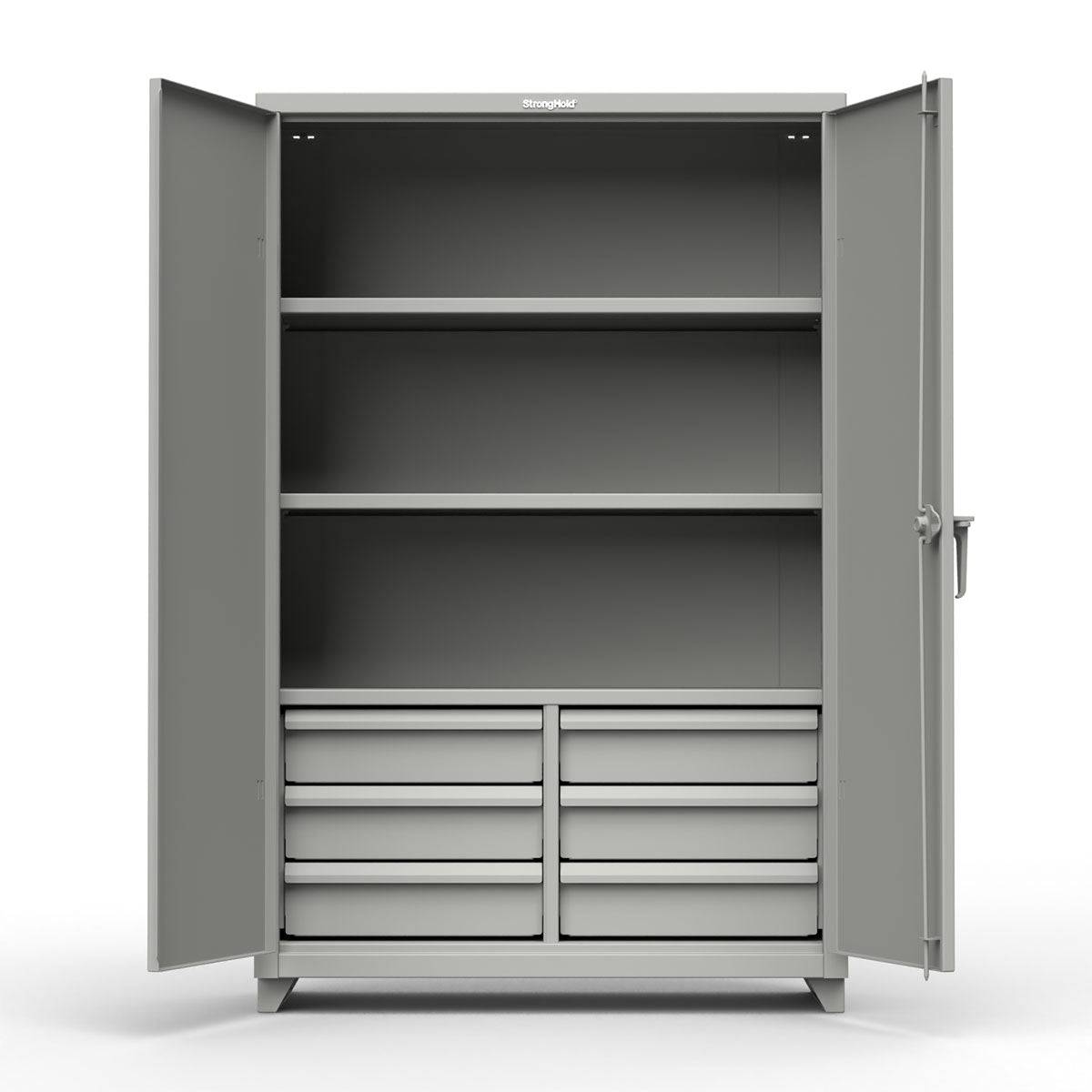 Extra Heavy Duty 14 GA Cabinet with 6 Half-Width Drawers - Strong Hold