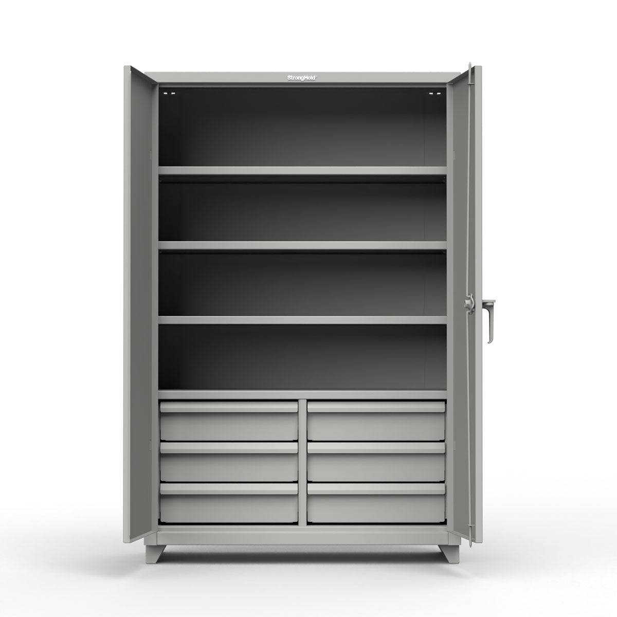 Extra Heavy Duty 14 GA Cabinet with 6 Half-Width Drawers - Strong Hold