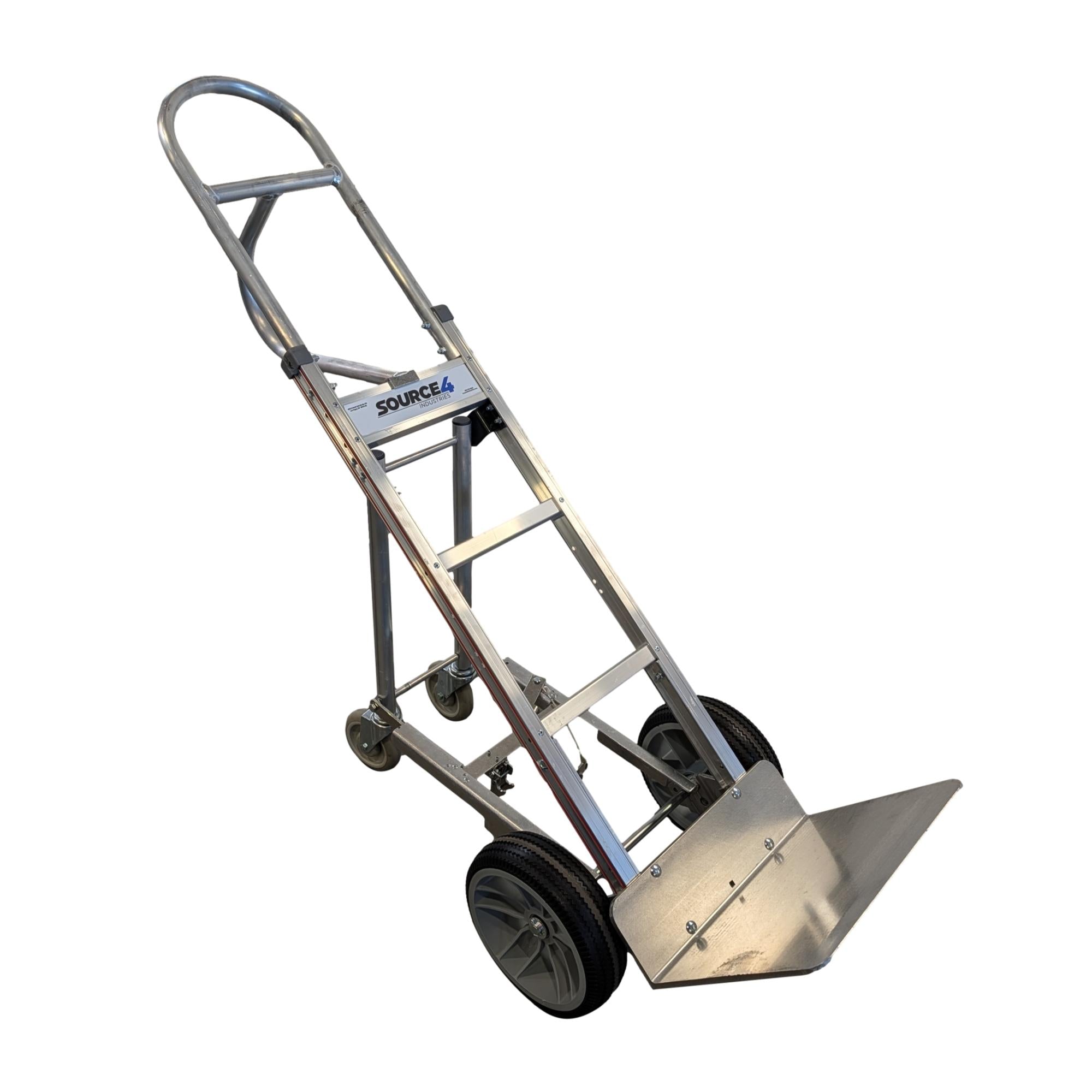 B&P Aluminum Hand Truck 60" w/ 4th Wheel Attachment - 600lb Capacity