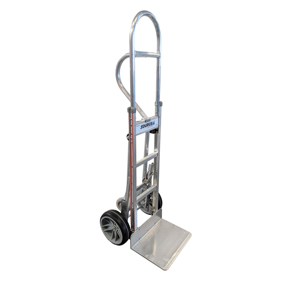 B&P Aluminum Hand Truck 60" w/ 4th Wheel Attachment - 600lb Capacity - B&P Manufacturing