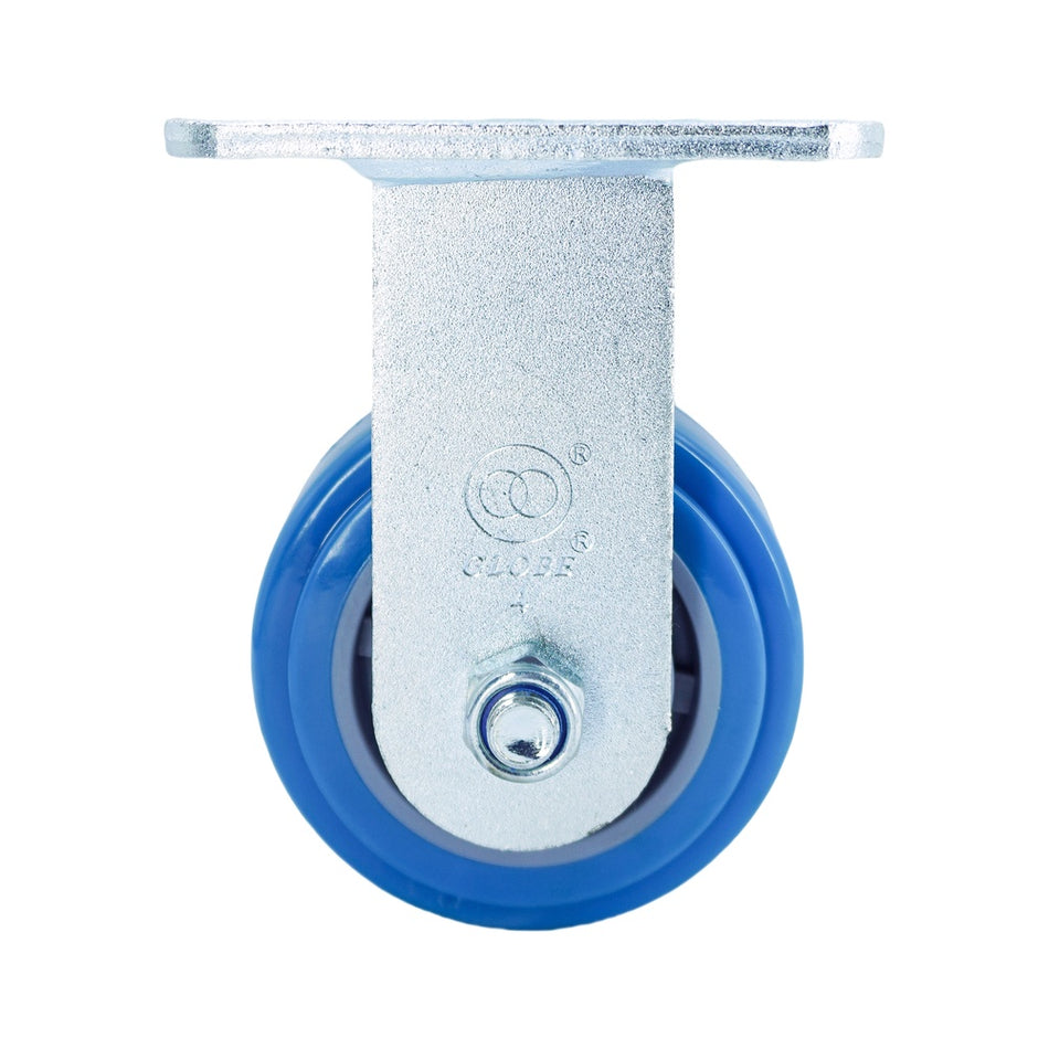 4in x 2in PU Top Plate Rigid Caster - 617 lbs