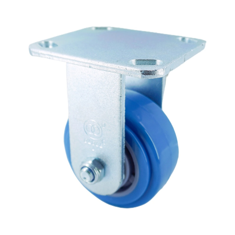 4in x 2in PU Top Plate Rigid Caster - 617 lbs