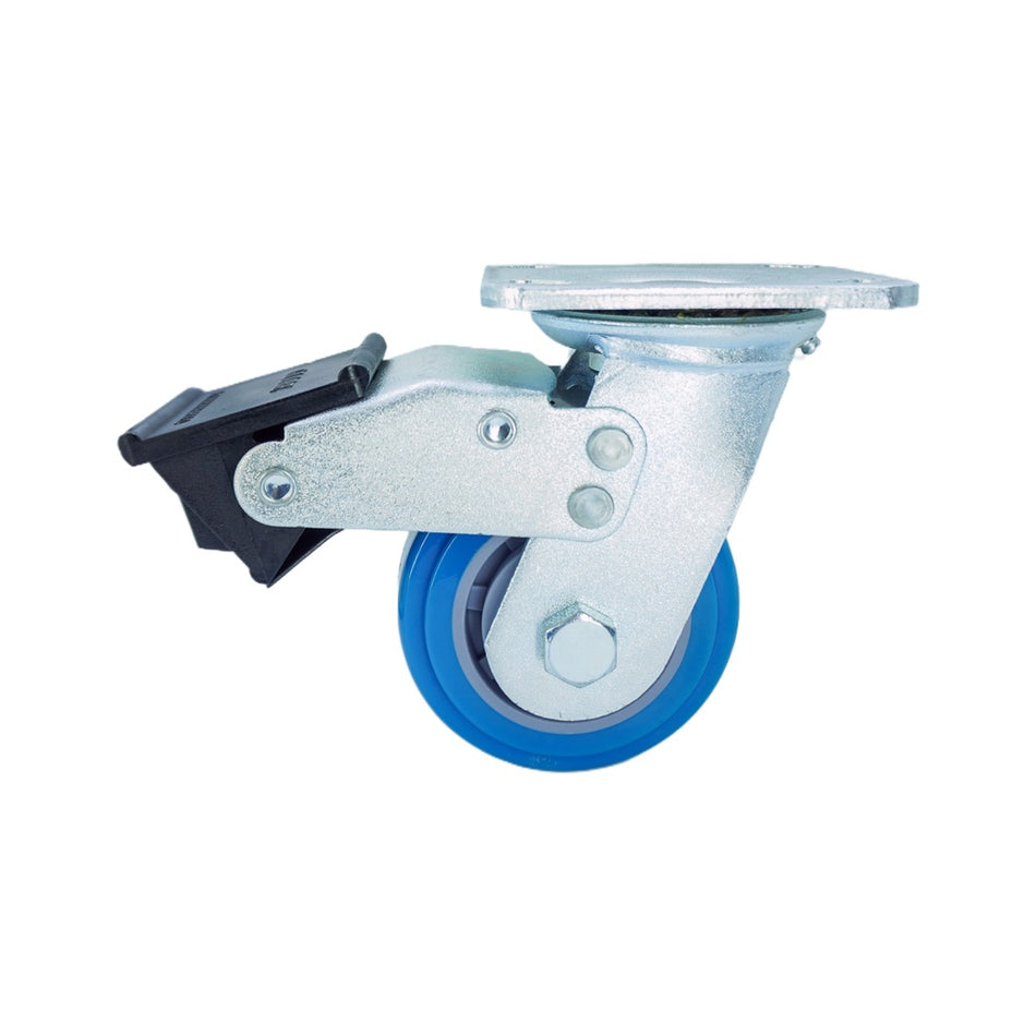 4in x 2in PU Swivel Caster with Dual Brake - 617 lbs