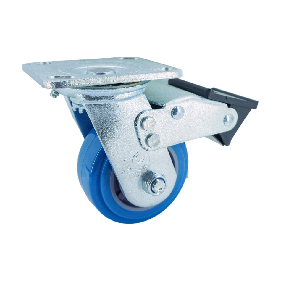 4in x 2in PU Swivel Caster with Dual Brake - 617 lbs