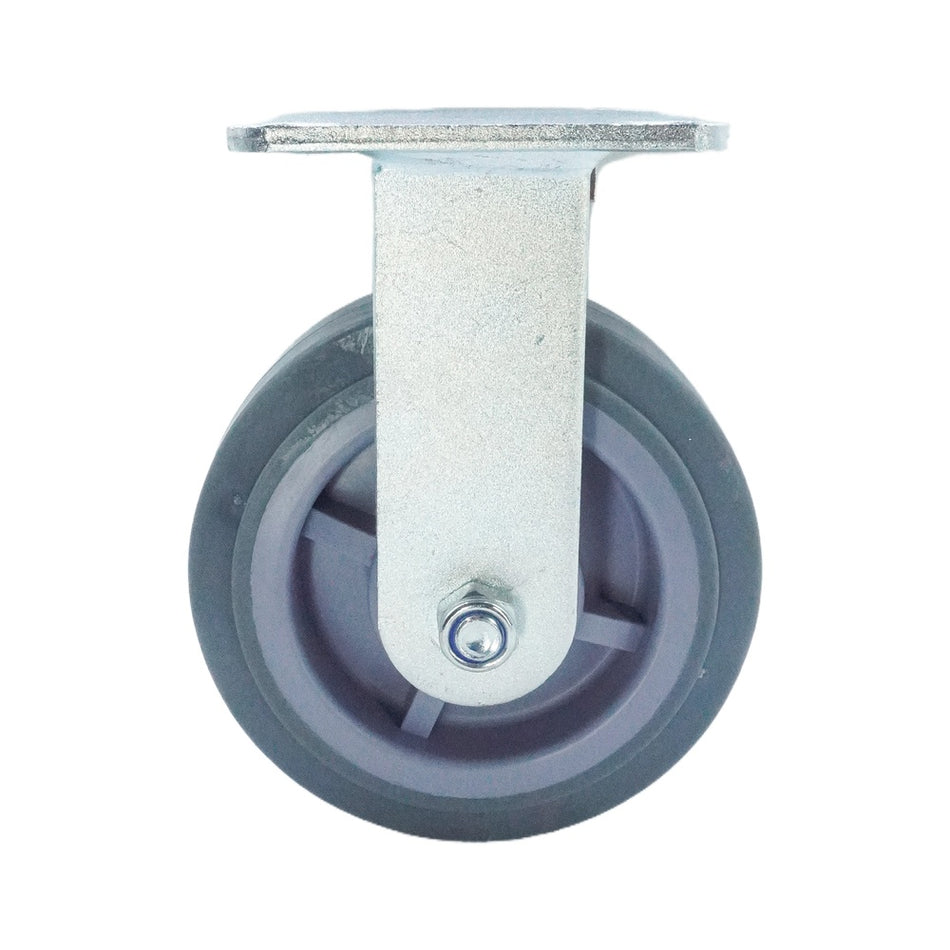6in x 2in TPR Top Plate Rigid Caster - 617 lbs
