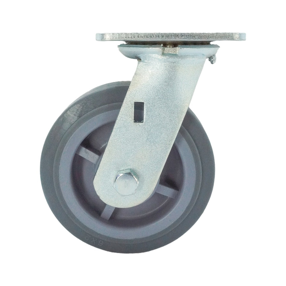 6in x 2in TPR Top Plate Swivel Caster - 617 lbs