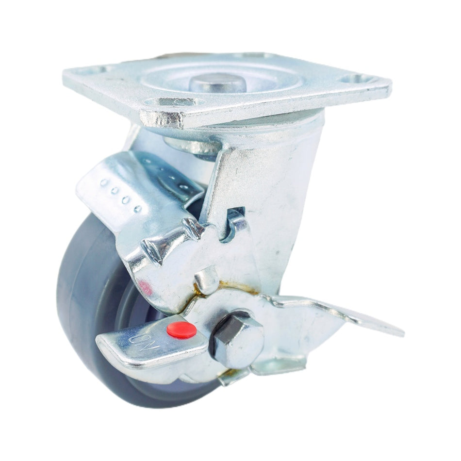 4in x 2in TPR Swivel Caster with Side Brake - 353 lbs