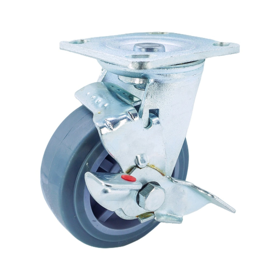 5in x 2in TPR Swivel Caster with Side Brake - 397 lbs