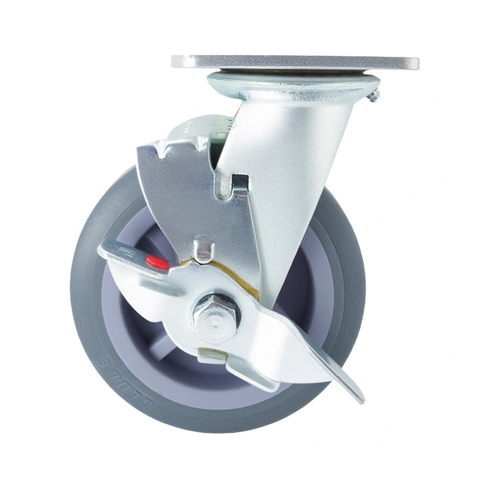 6in x 2in TPR Swivel Caster with Side Brake - 617 lbs