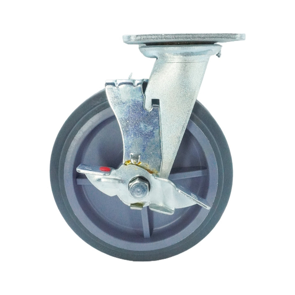 7.75in x 2in TPR Swivel Caster with Side Brake - 683 lbs