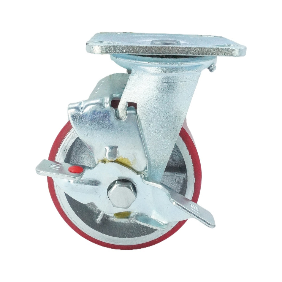 5in x 2in PU (Iron Core) Swivel with Side Brake - 772 lbs