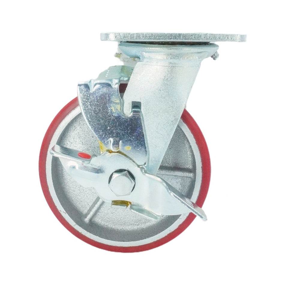 6in x 2in PU (Iron Core) Swivel with Side Brake - 904 lbs