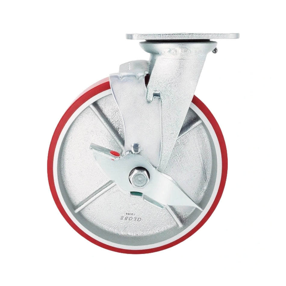 7.75in x 2in PU (Iron Core) Swivel with Side Brake - 926 lbs